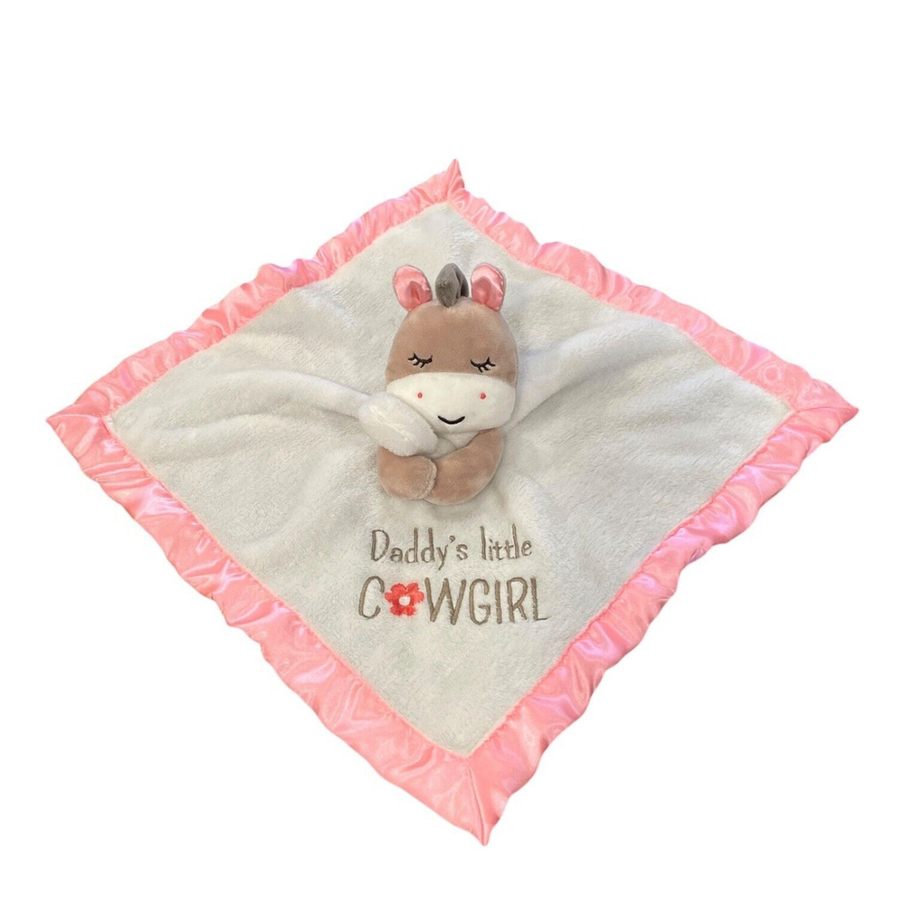 Baby Starters Daddy's Little Cowgirl Security Blanket Lovey Rattle Horse Satiny - Picture 4 of 11